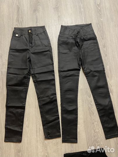 Кожаные брюки-лосины