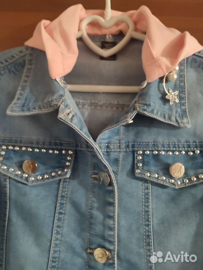 Джинсовая куртка для девочки 146 новая