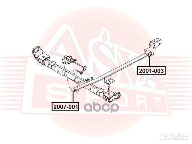 Сайлентблок рессоры зад прав/лев 2001003 asva
