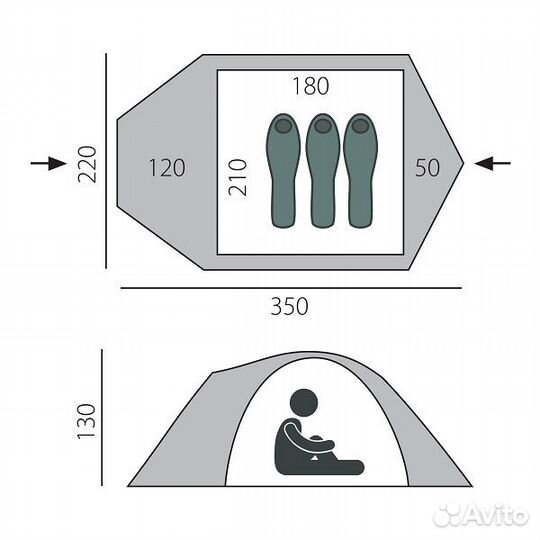 Палатка трехместная Canio 3 BTrace