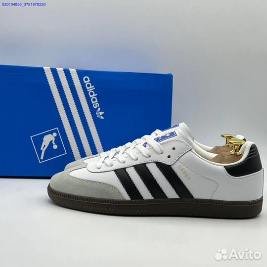 Кроссовки Adidas Samba White/Black (Арт.95396)