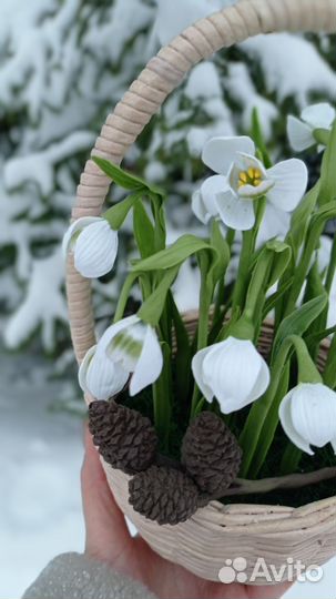 Подснежники холодный фарфор в наличии