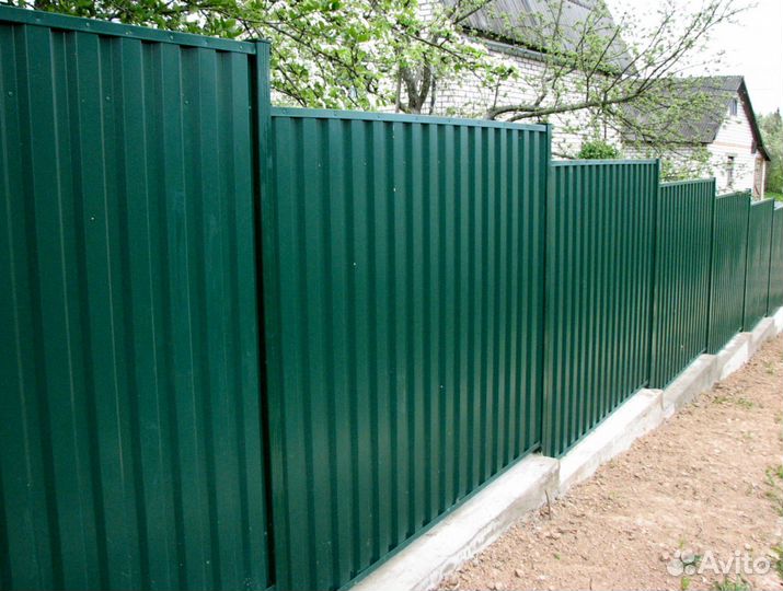 Забор из профнастила / монтаж и установка