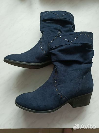 Полусапожки замшевые 39