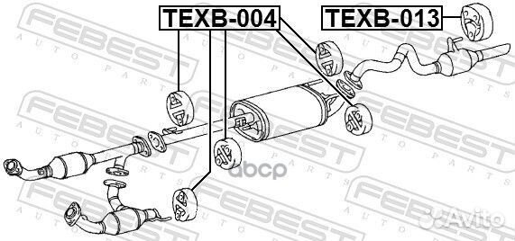 Подвеска глушителя texb-004 texb-004 Febest