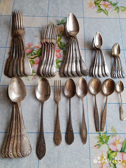 Мельхиоровые Столовые приборы: Вилки, Ложки СССР