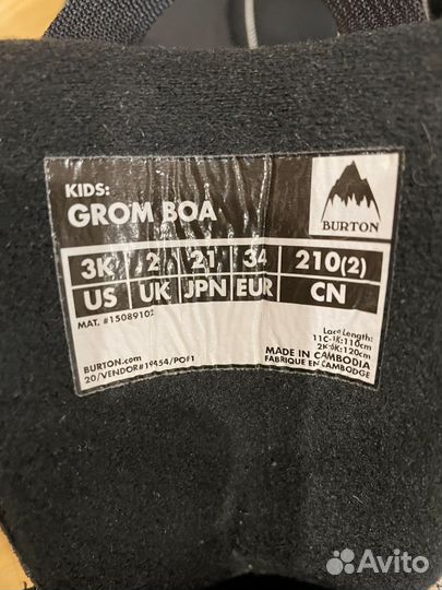 Сноубордические ботинки Burton Grom Boa 34