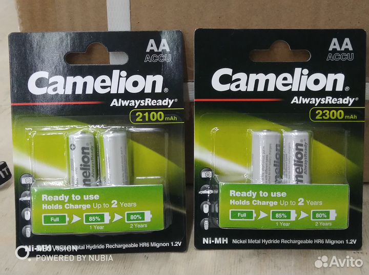 Два аккумулятора AA Camelion AlwaysReady 2100 mAh