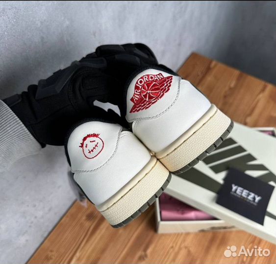 Кроссовки Nike air jordan 1 low travis scott olive