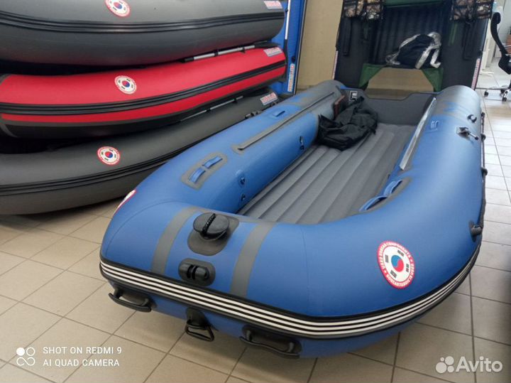 Лодка mishimo river JET 380 под водомет сине-серая