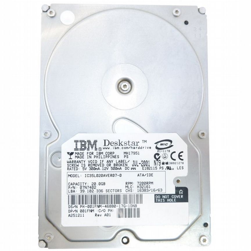 [07N6912] Жесткий Диск Ibm 20,5gb 7200 Ide 3.5" Hdd 07n6912