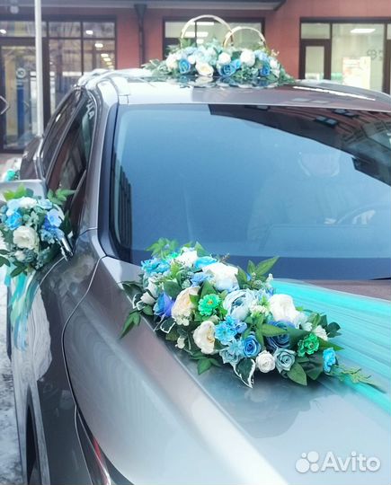 Украшение машины на свадьбу