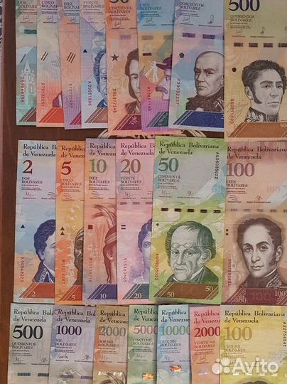 Венесуэла полный набор 21 штука 2007-2018 год, UNC