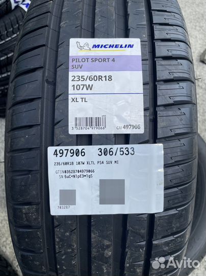 Michelin Pilot Sport 4 SUV 235/60 R18 107W