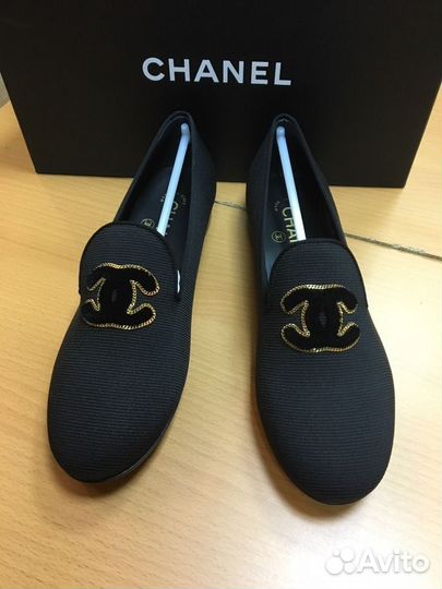 Лоферы Chanel серые