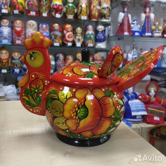Сахарница хохлома курочка/ петушок