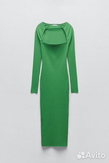 Платье zara зеленое
