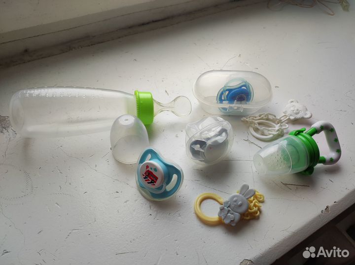 Бутылочка с ложкой, ниблер, соски, держателии