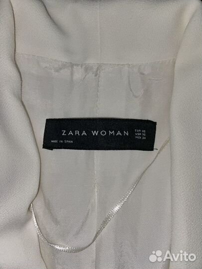 Белый пиджак zara xs