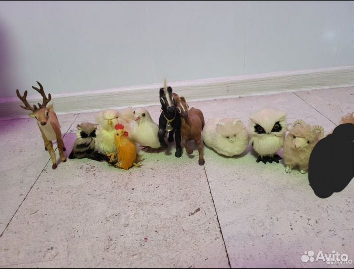 Меховые животные фигурки