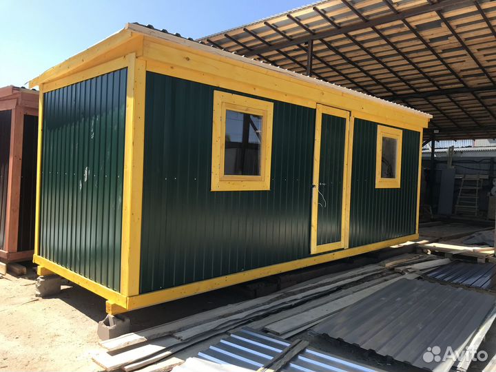 Бытовка новая распашная 6х2.3м с пвх окнами