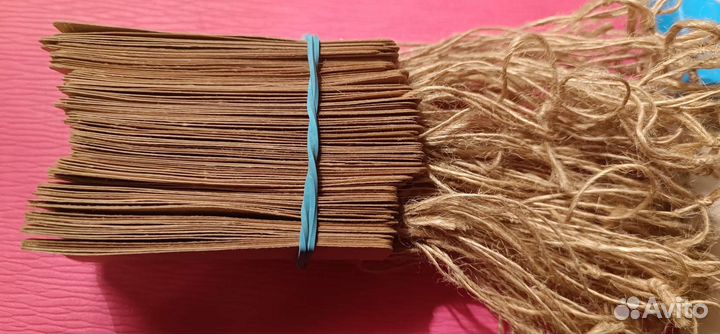 Крафтовые бирки, кнопки, этикет лента