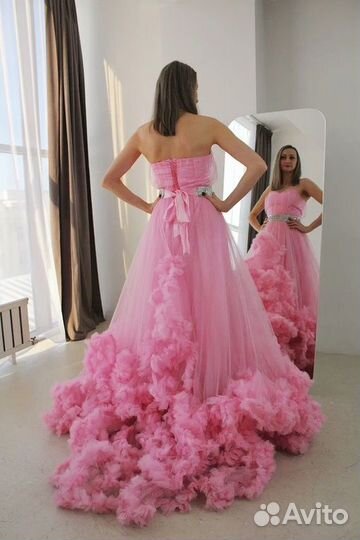 Платье в аренду облако розовое 42-48р