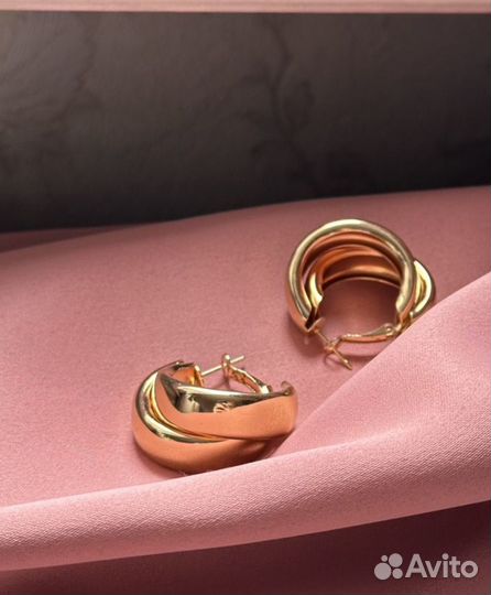 Доставляется ) Серьги кольца poison drop золотые
