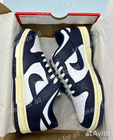 Nike Dunk Low Vintage Navy мужские данки синие