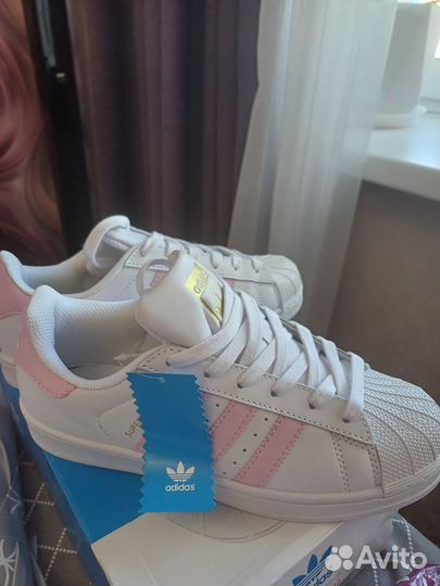 Кроссовки adidas superstar розовые