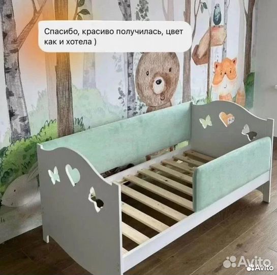 Кровать Софа с рисунком мягкая