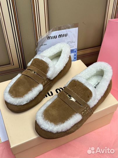 Слипоны женские зимние Miu Miu
