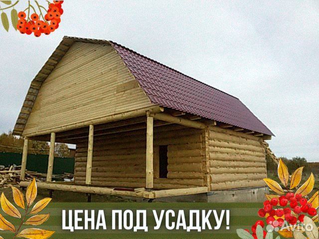 Сруб дома из бревна ручной рубки не бруса 6x8