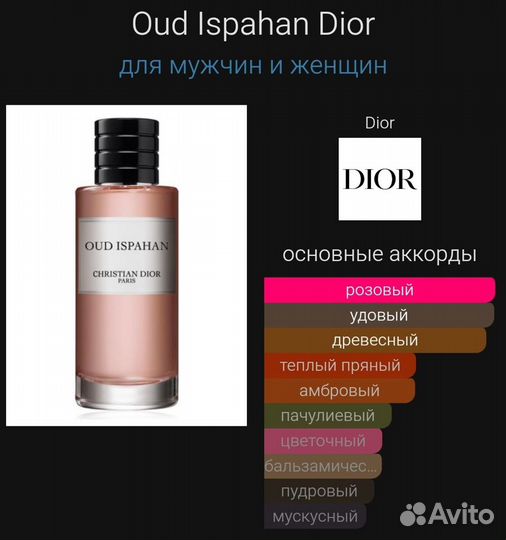 Духи парфюм женские OUD ispahan, производство ОАЭ