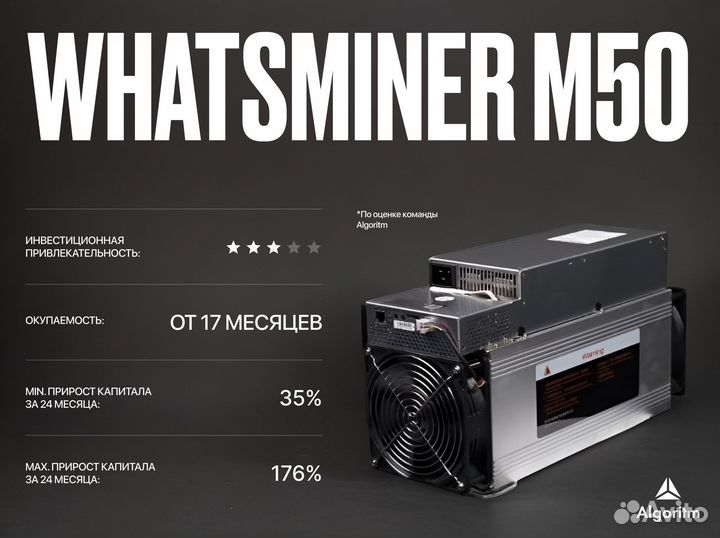 Whatsminer M50 РФ гтд - Асик Майнер / 114 TH/S