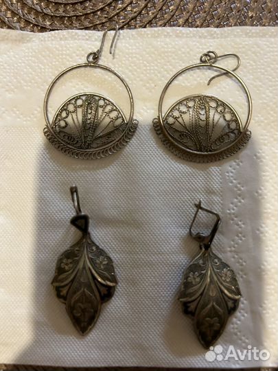 Серьги серебро