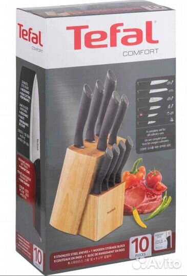 Набор Tefal Comfort K221SB14, 9 ножей с подставкой