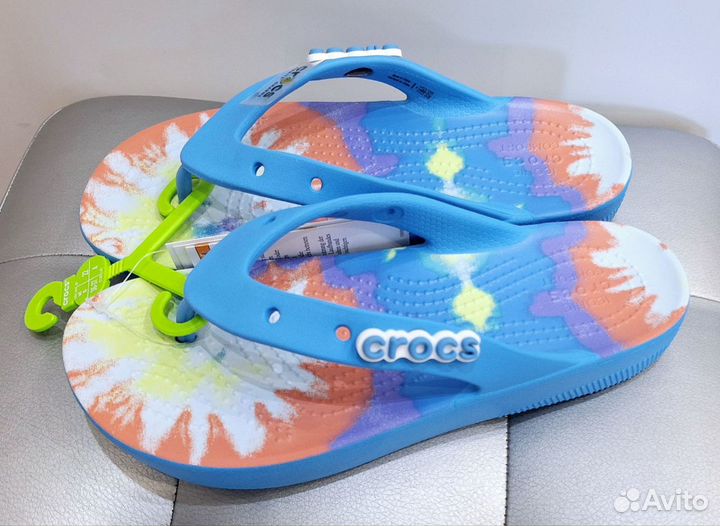 Шлёпанцы сланцы Crocs Platform Tie Dye Flip 36-37