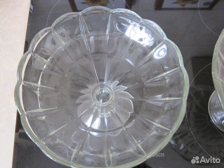 Ваза для фруктов стекло СССР 2 шт - комплектом