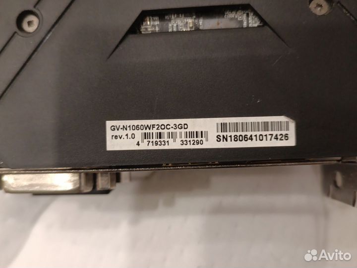 Видеокарта gtx 1060 6gb gigabyte