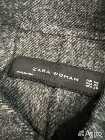 Шерстяное длинное пальто Zara