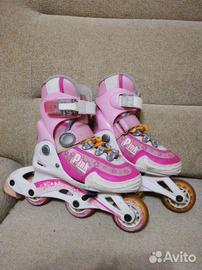 Роликовые коньки детские раздвижные для девочки