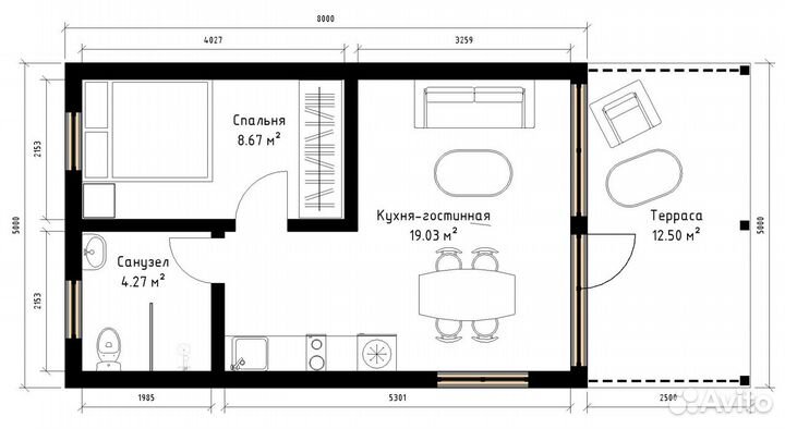 Теплый дом 40 м² под ключ