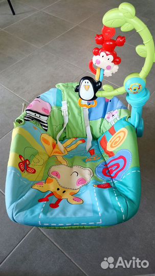 Шезлонг детский с вибрацией Fisher-price музыкальн