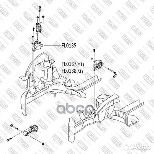 Опора двигателя задняя FL0188 fixar