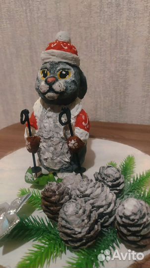 Новогодний кролик из ваты