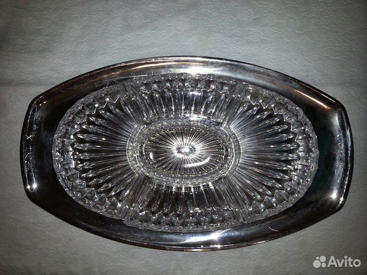 Блюда СССР сервировочные, Хрустальные менажницы