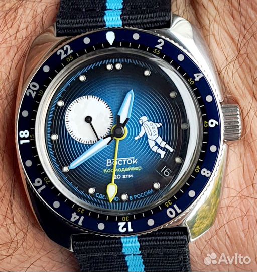 Часы Восток амфибия Космодайвер ремень сапфир