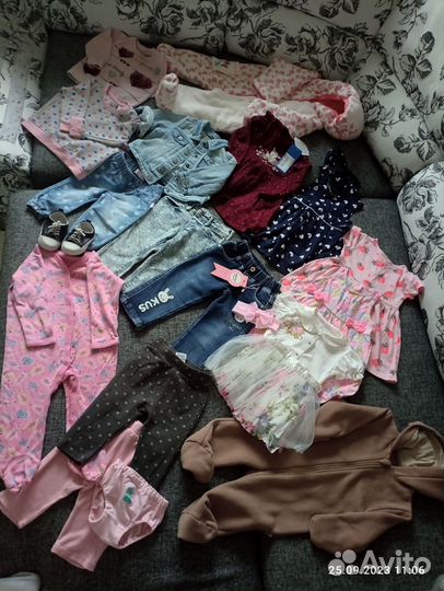 Пакет одежды для девочки 74, есть что-то 80