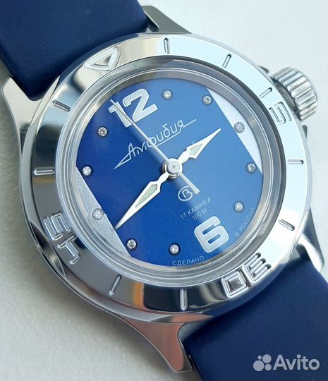 Часы Восток амфибия малые синие 26сг